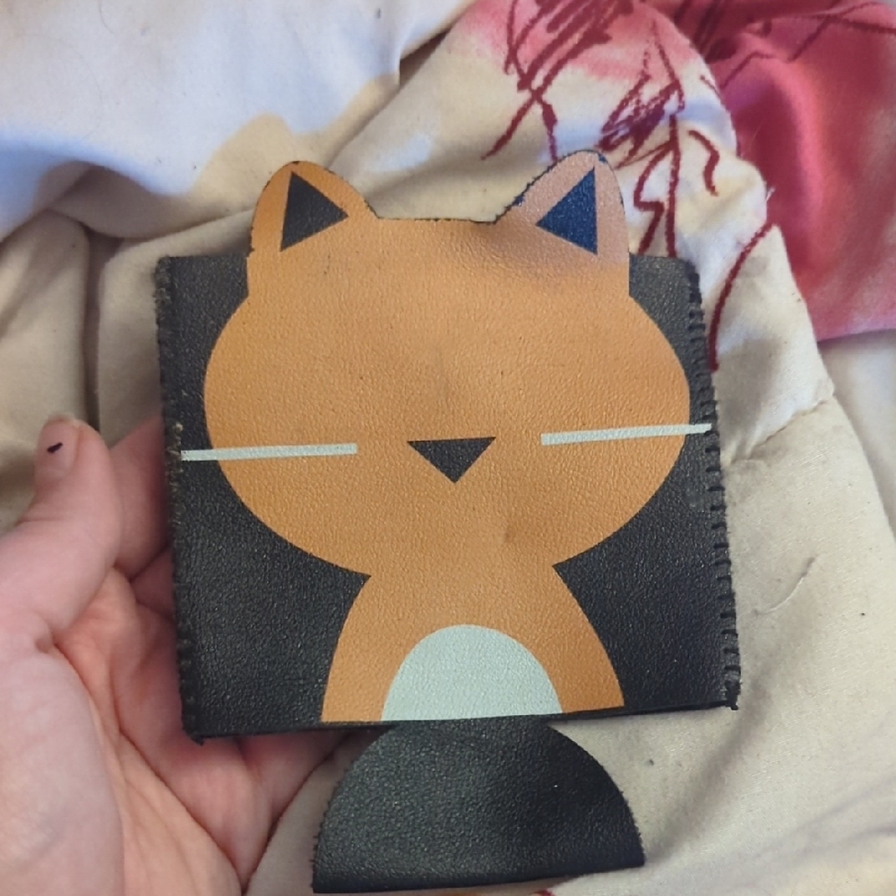 Cute Cat Drink Holder - Black and Orange